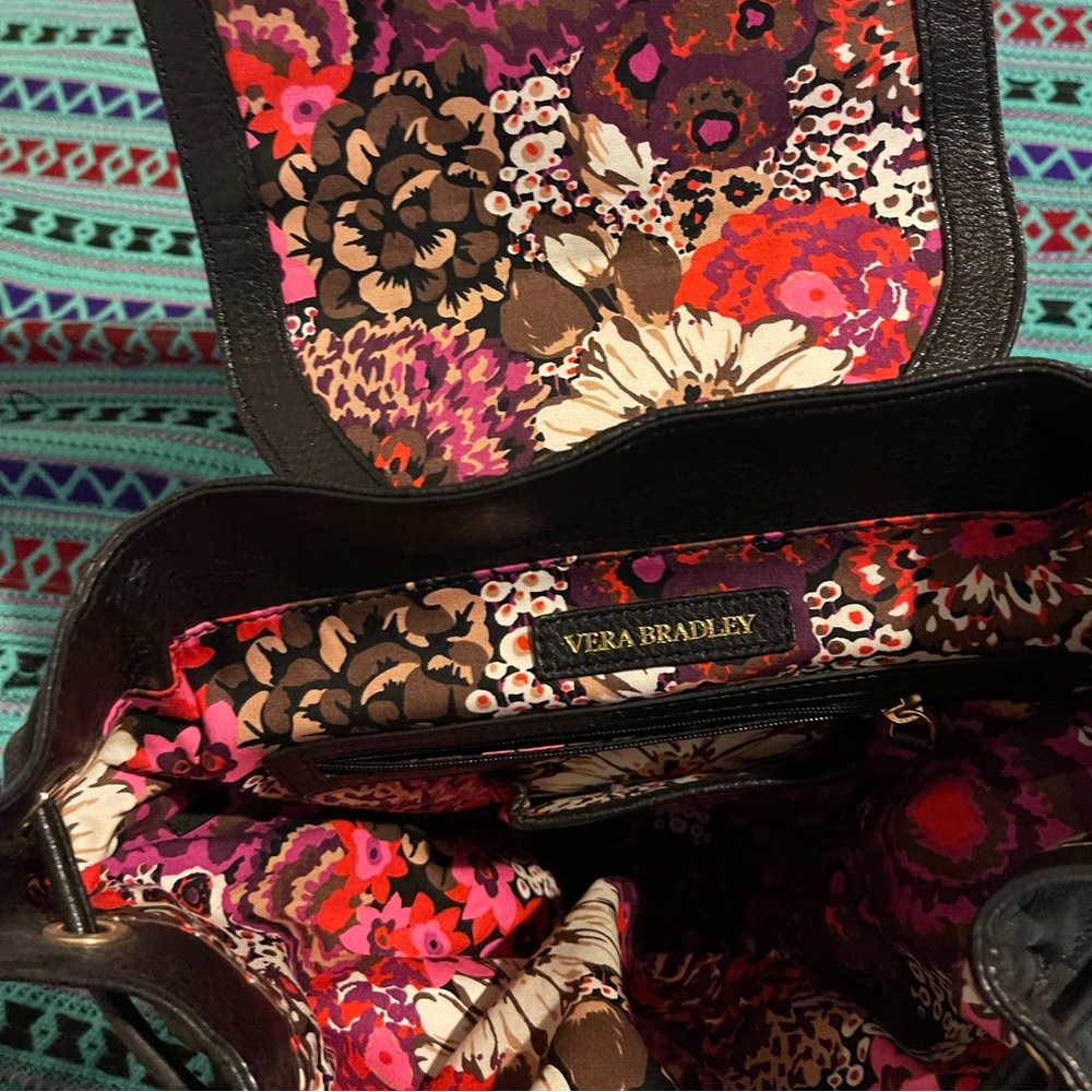 Vera Bradley Quilted Leather Amy Backpack With Rosewo… Gem